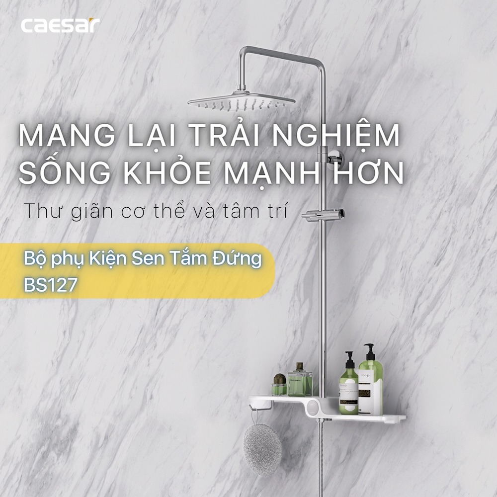 Bộ sen cây tắm đứng nóng lạnh Caesar BS127+S173C