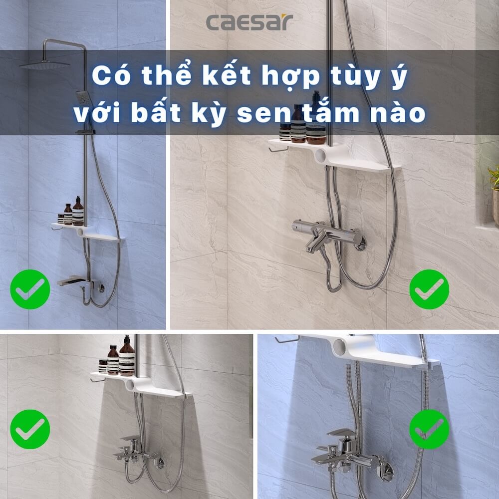 Bộ sen cây tắm đứng nóng lạnh Caesar BS127+S173C