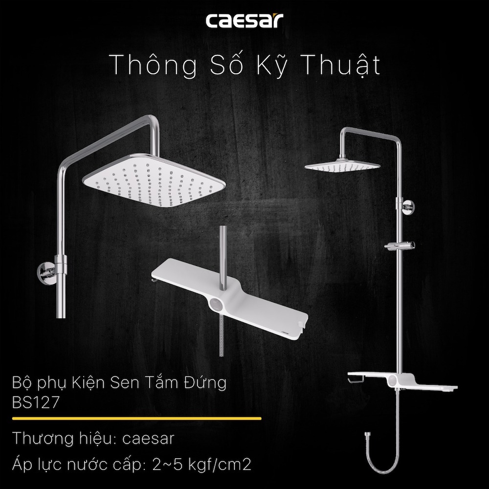 Bộ sen cây tắm đứng nóng lạnh Caesar BS127+S173C