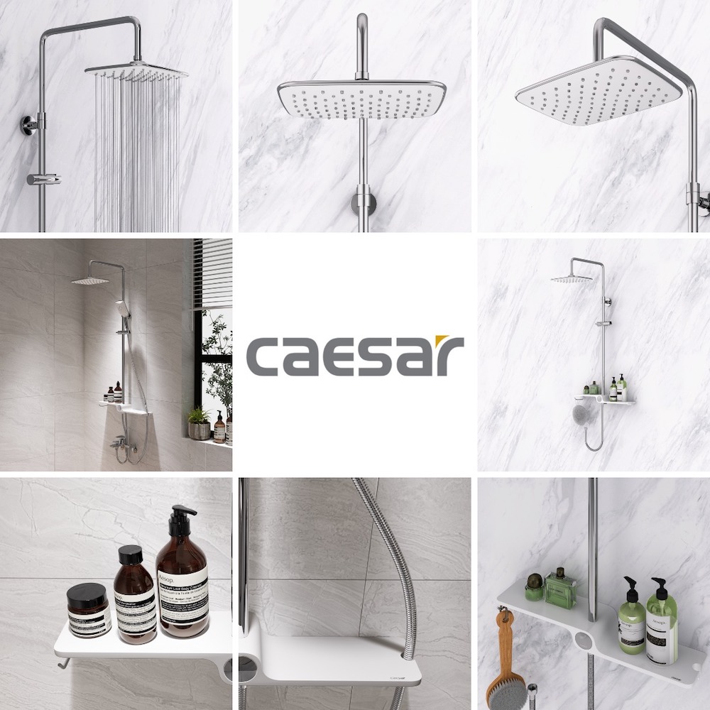 Bộ sen cây tắm đứng nóng lạnh Caesar BS127+S173C