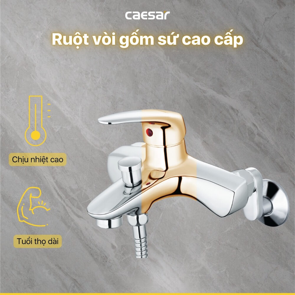 Bộ sen cây tắm đứng nóng lạnh Caesar BS127+S173C