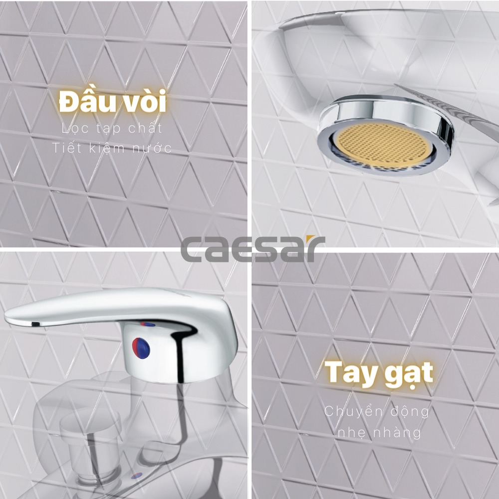 Bộ sen cây tắm đứng nóng lạnh Caesar BS127+S173C