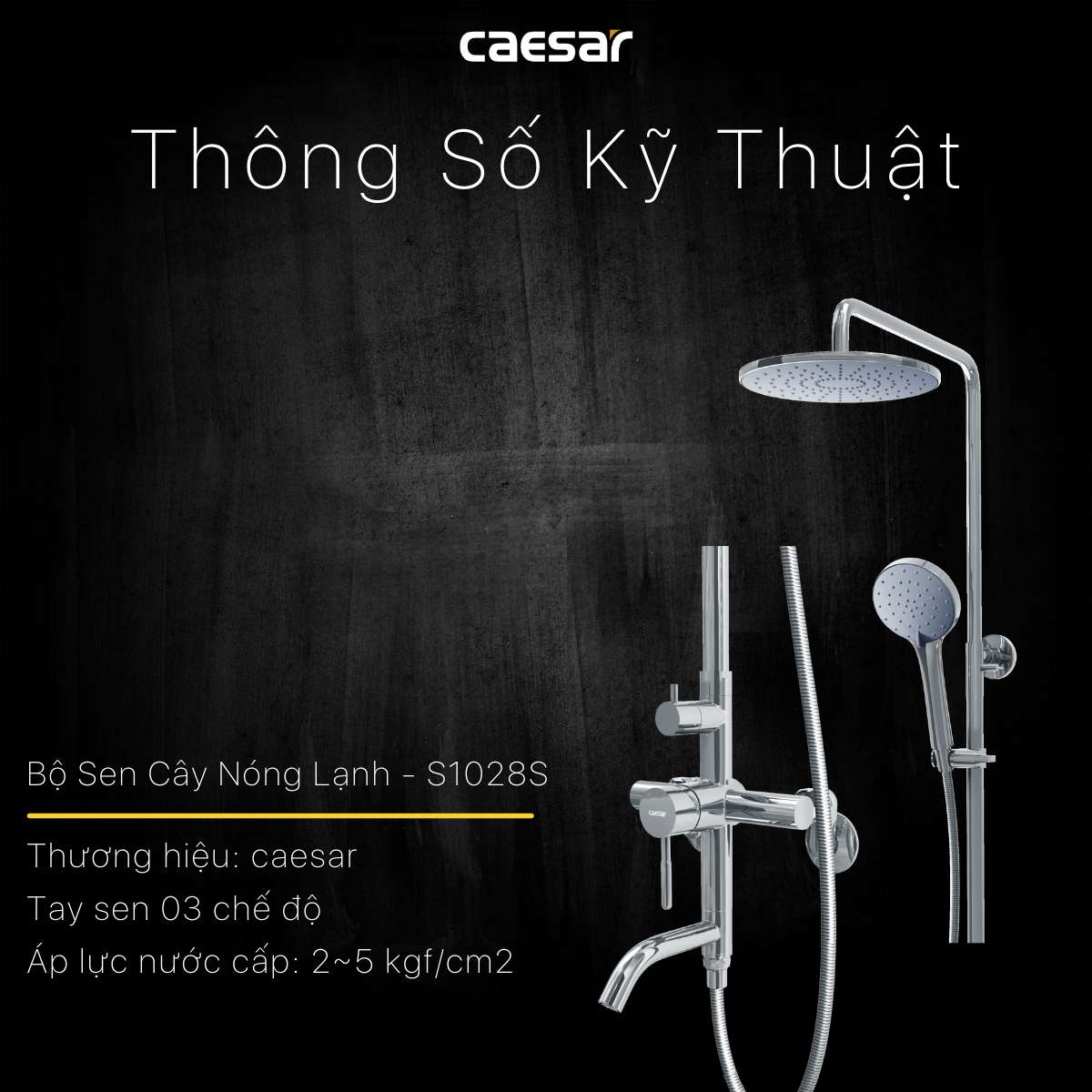 Bộ sen tắm cây nóng lạnh Caesar S1028S