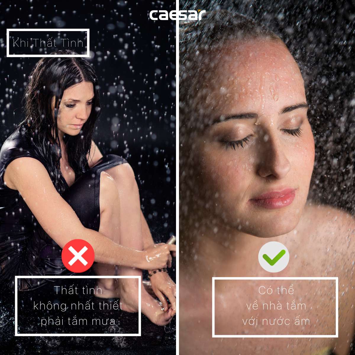 Bộ sen tắm cây nóng lạnh Caesar S1028S