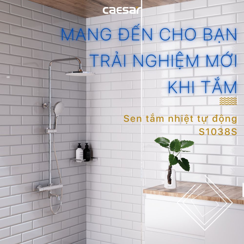 Bộ sen tắm cây nhiệt độ Caesar S1038S