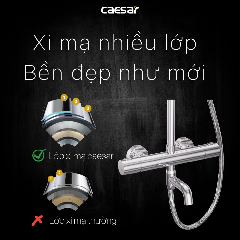 Bộ sen tắm cây nhiệt độ Caesar S1038S