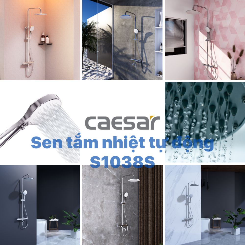 Bộ sen tắm cây nhiệt độ Caesar S1038S