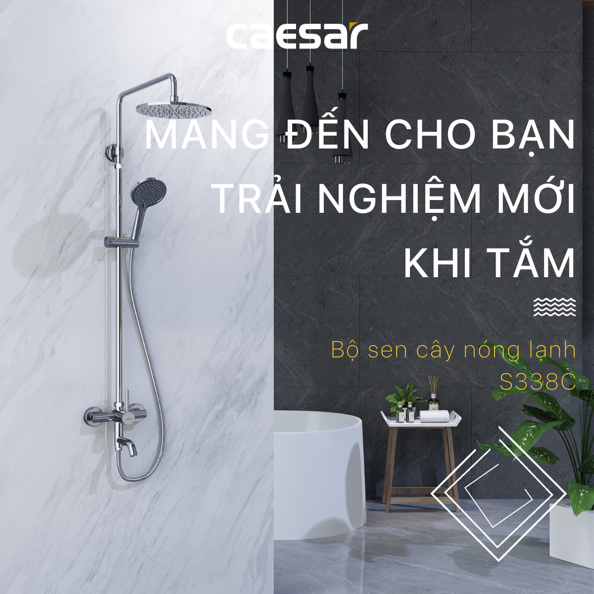 Bộ sen tắm cây nóng lạnh Caesar S338C
