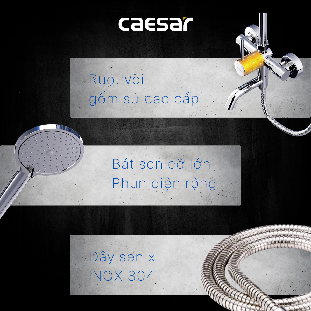 Bộ sen tắm cây nóng lạnh Caesar S338C