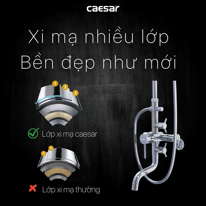 Bộ sen tắm cây nóng lạnh Caesar S488C