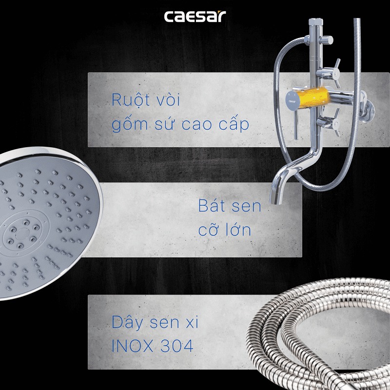 Bộ sen tắm cây nóng lạnh Caesar S488C