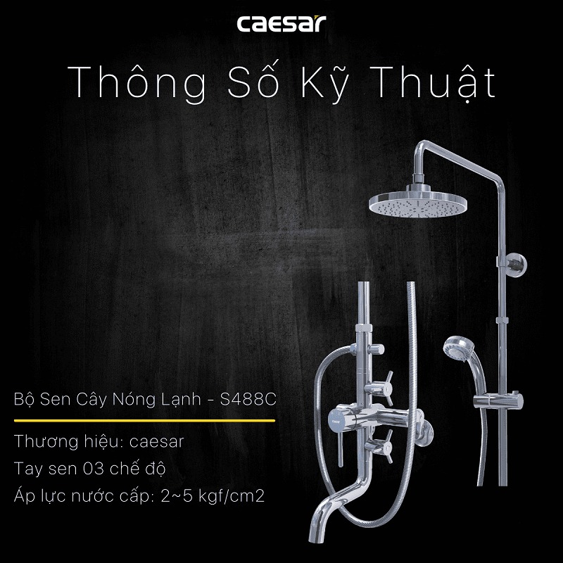 Bộ sen tắm cây nóng lạnh Caesar S488C