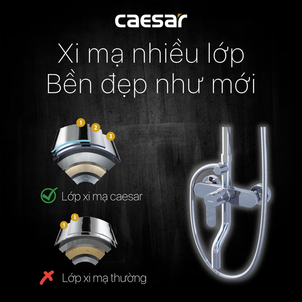 Bộ sen tắm cây nóng lạnh Caesar S578C