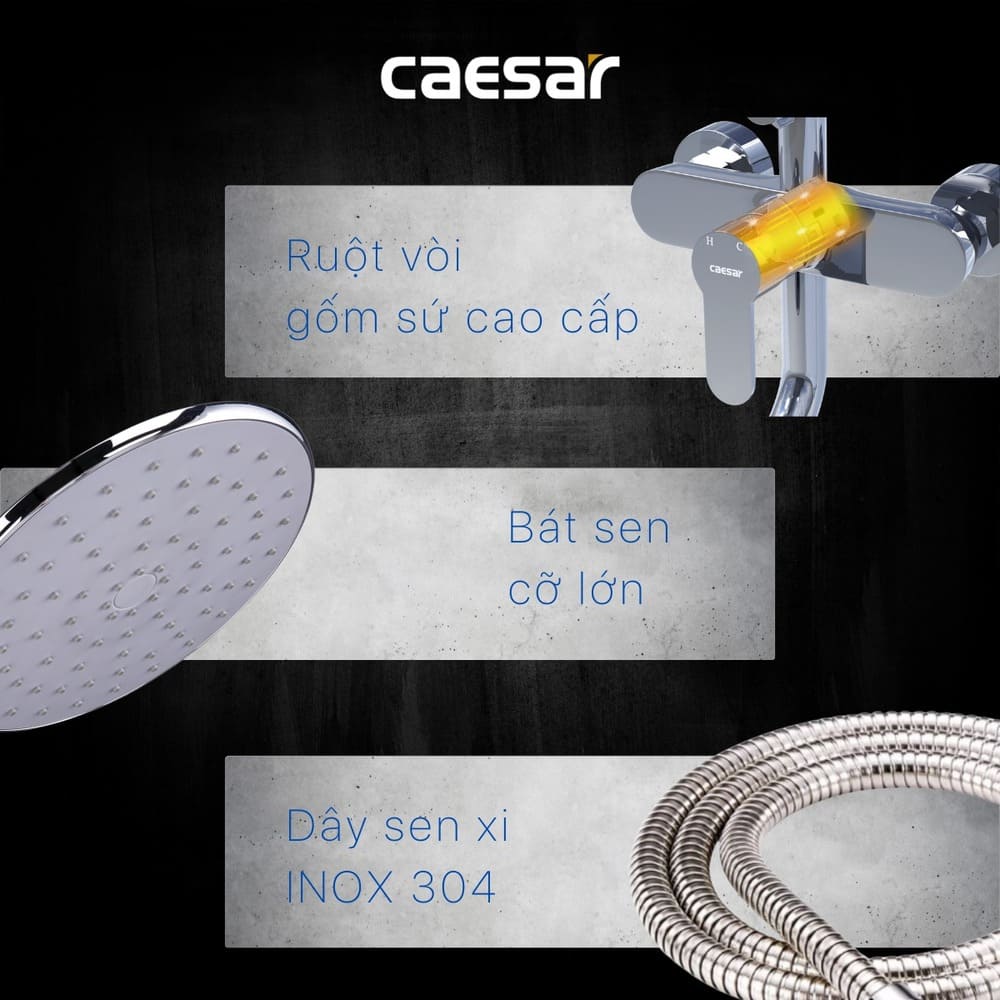 Bộ sen tắm cây nóng lạnh Caesar S578C