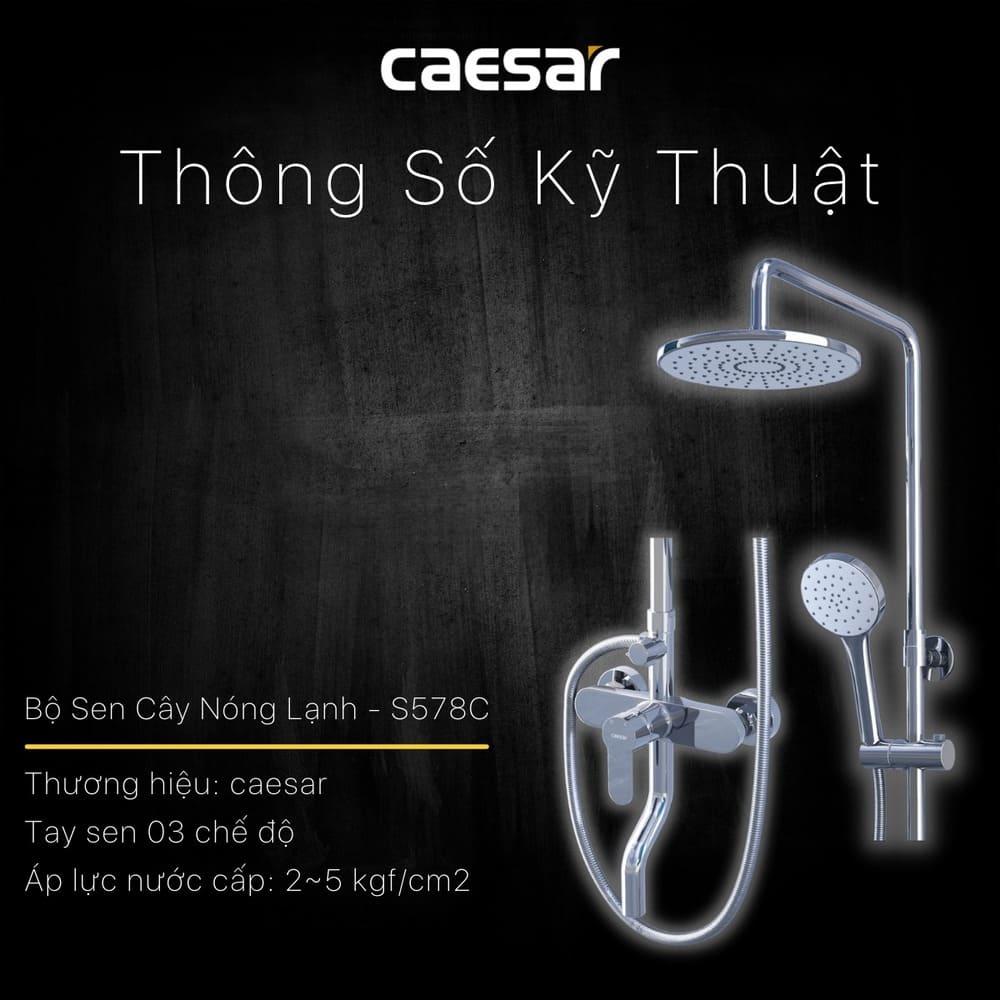 Bộ sen tắm cây nóng lạnh Caesar S578C