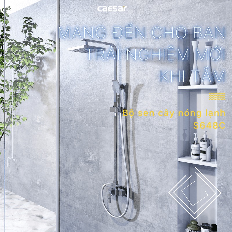 Bộ sen tắm cây nóng lạnh Caesar S648C