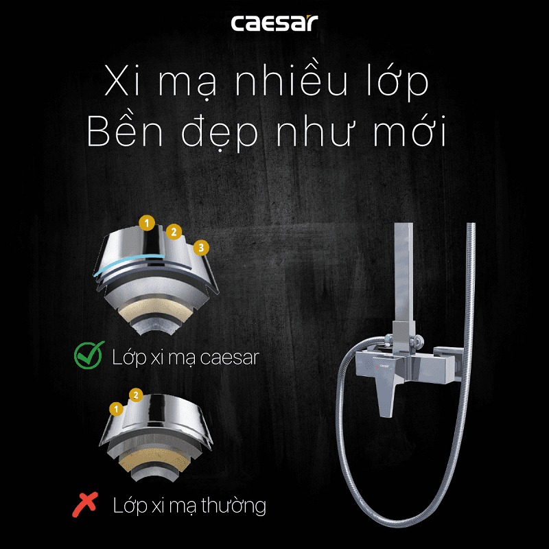 Bộ sen tắm cây nóng lạnh Caesar S648C
