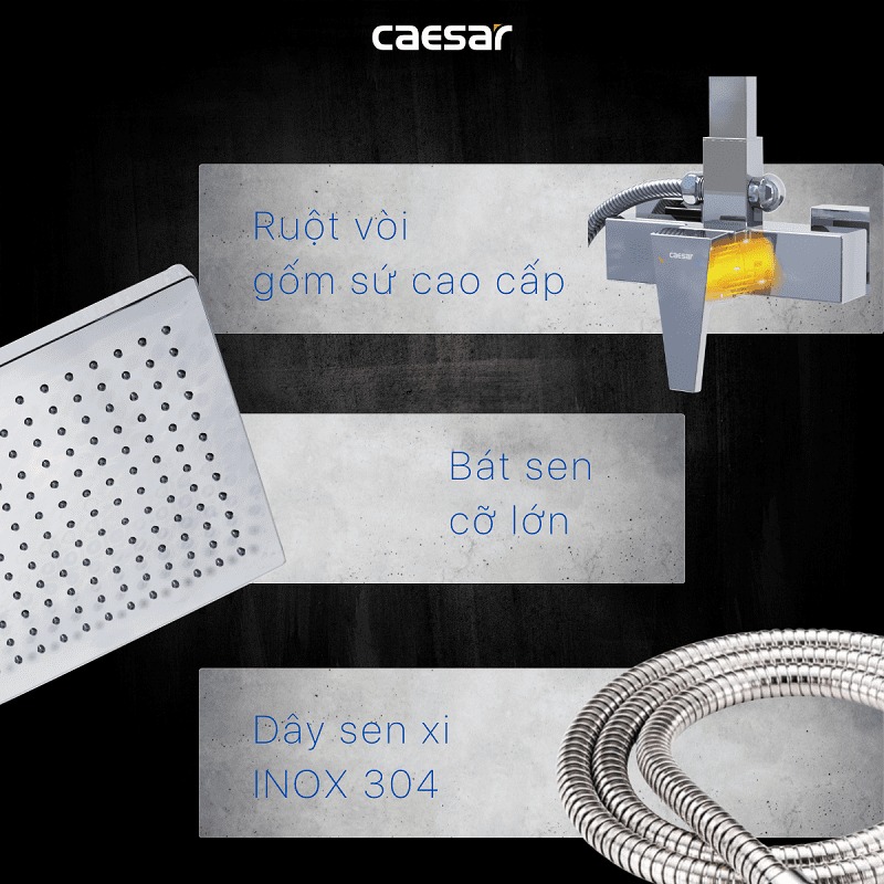 Bộ sen tắm cây nóng lạnh Caesar S648C