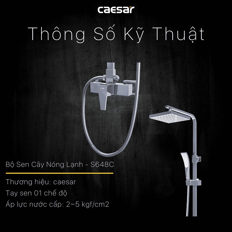 Bộ sen tắm cây nóng lạnh Caesar S648C