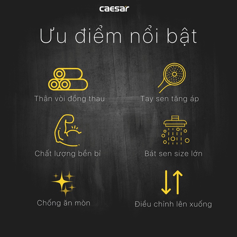 Bộ sen tắm cây nóng lạnh Caesar S648C