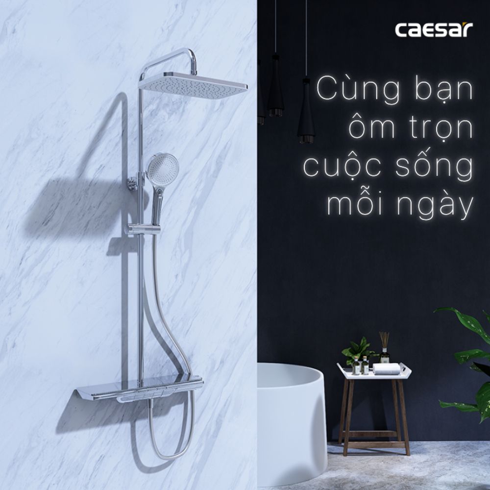 Sen cây tắm đứng ổn nhiệt Caesar S658C