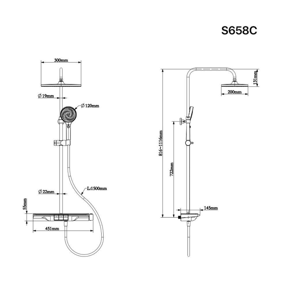 Sen cây tắm đứng ổn nhiệt Caesar S658C