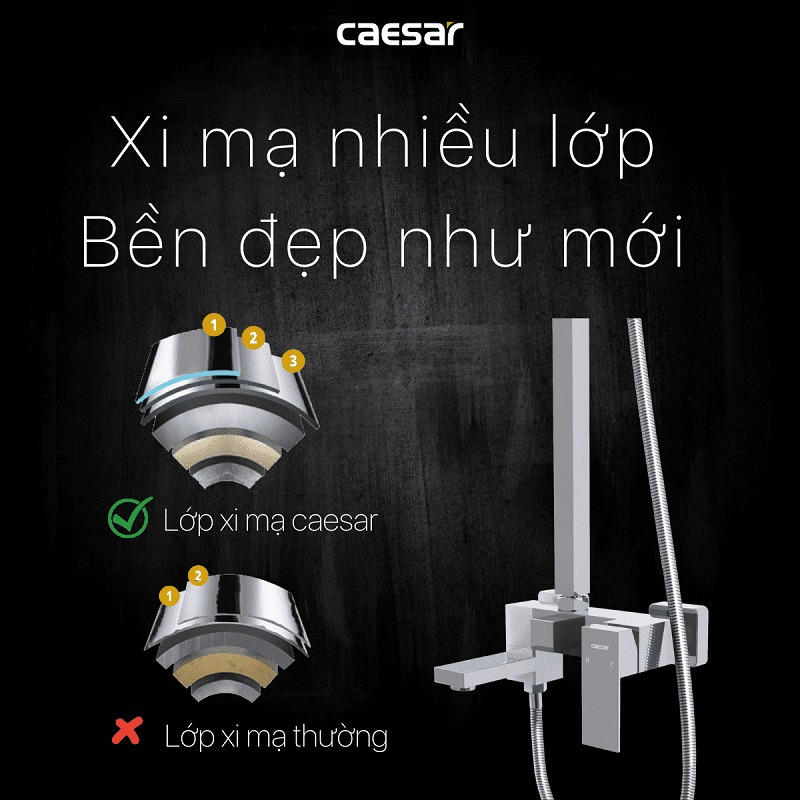 Bộ sen tắm cây nóng lạnh Caesar S668C