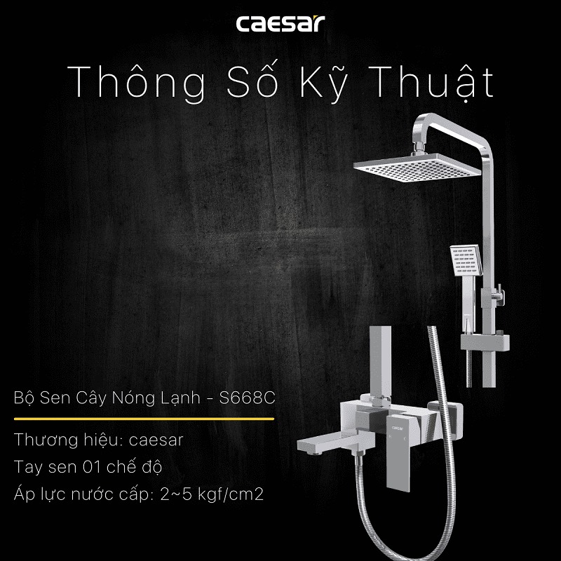 Bộ sen tắm cây nóng lạnh Caesar S668C