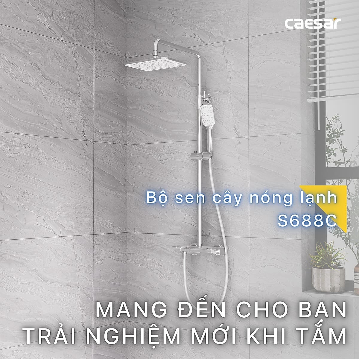 Bộ sen tắm cây nóng lạnh Caesar S688C
