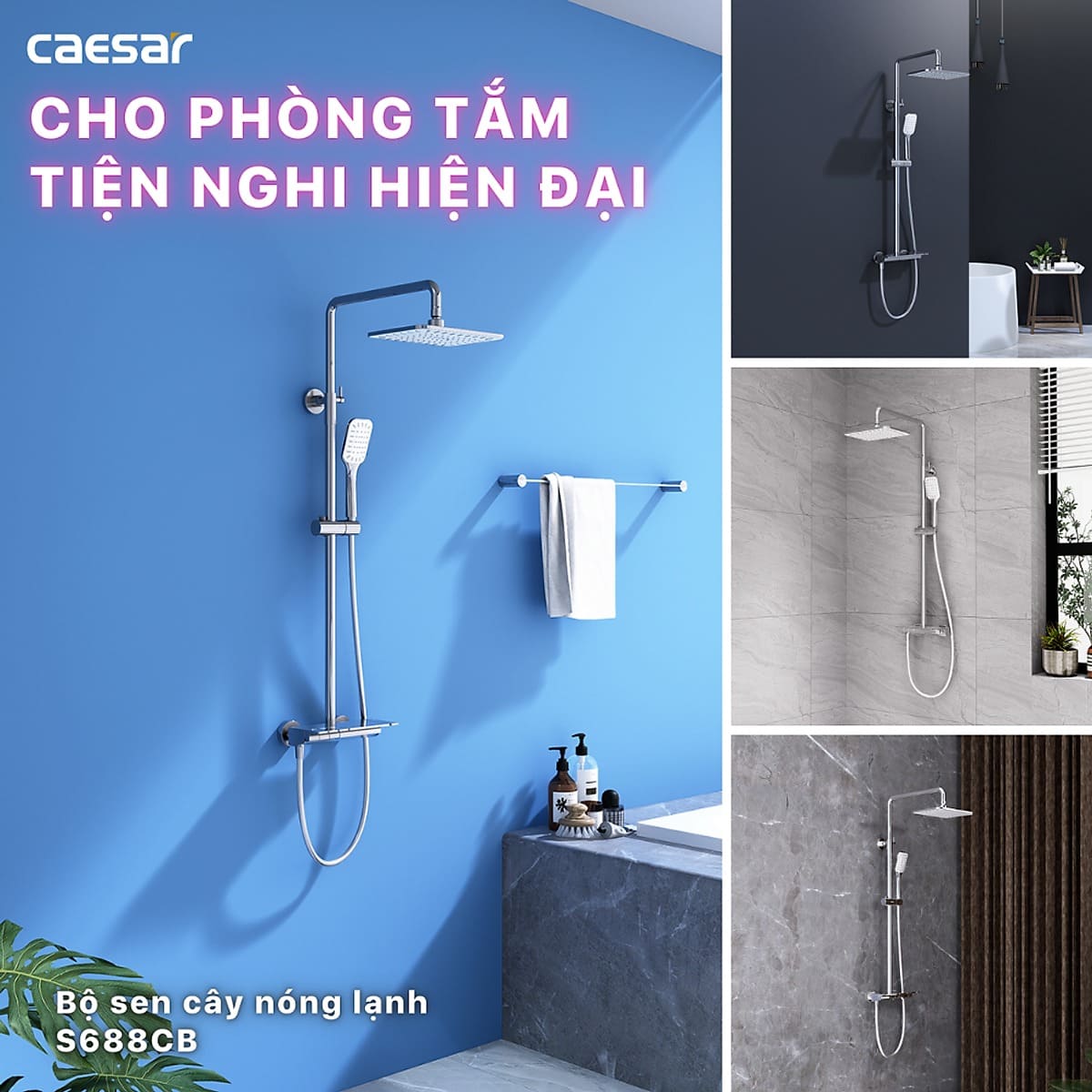 Bộ sen tắm cây nóng lạnh Caesar S688C