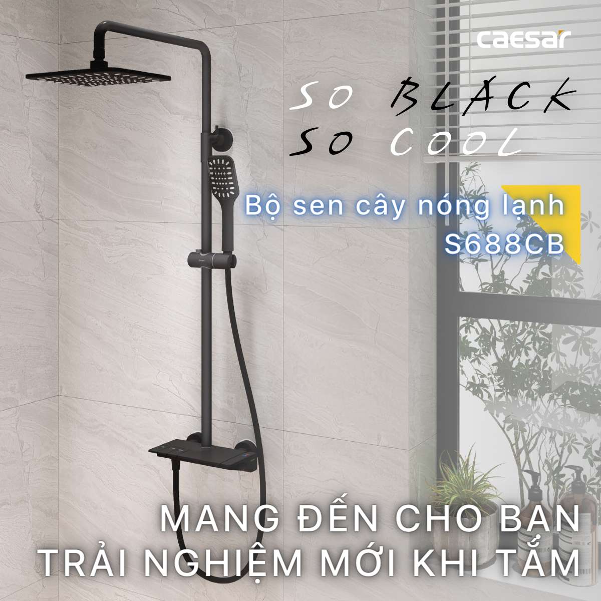 Bộ sen tắm cây nóng lạnh Caesar S688CB
