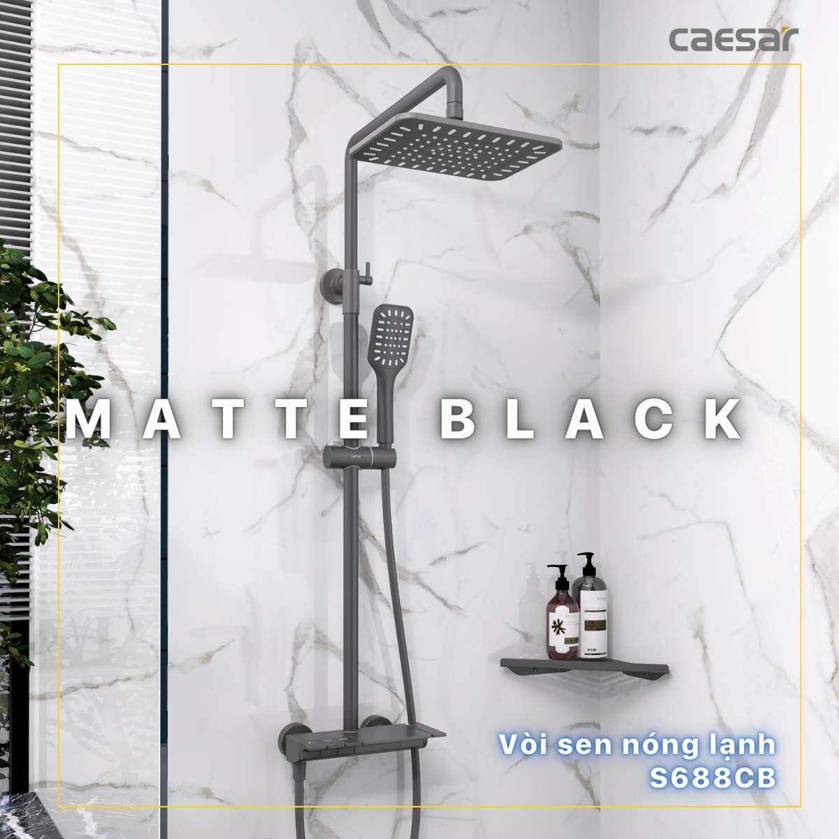 Bộ sen tắm cây nóng lạnh Caesar S688CB