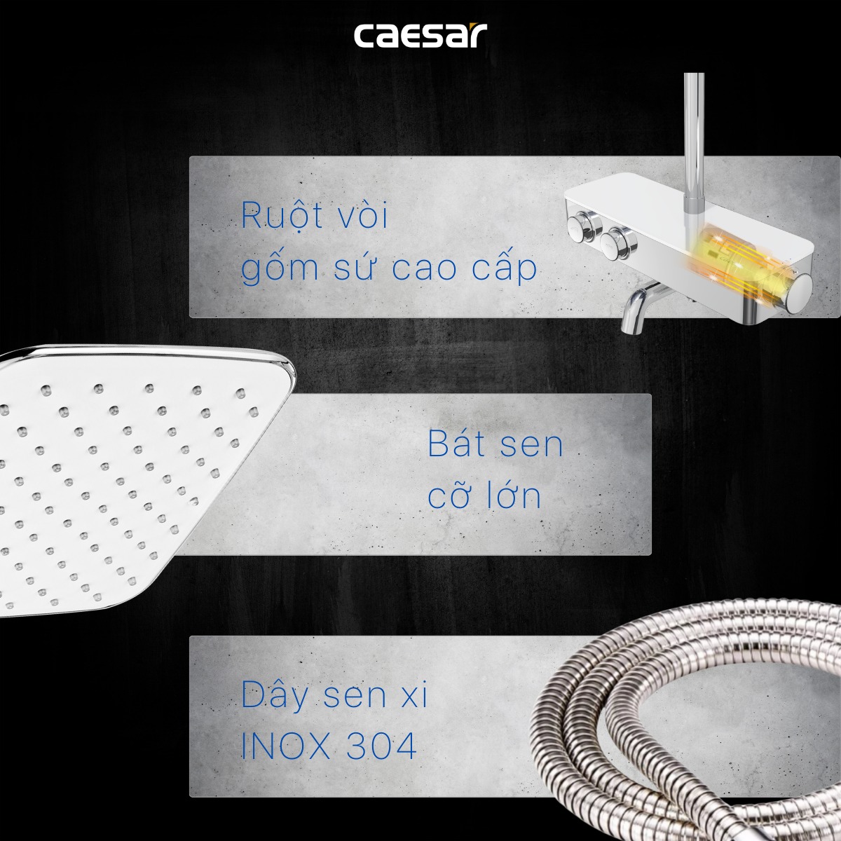 Bộ sen tắm cây nhiệt độ Caesar S788C