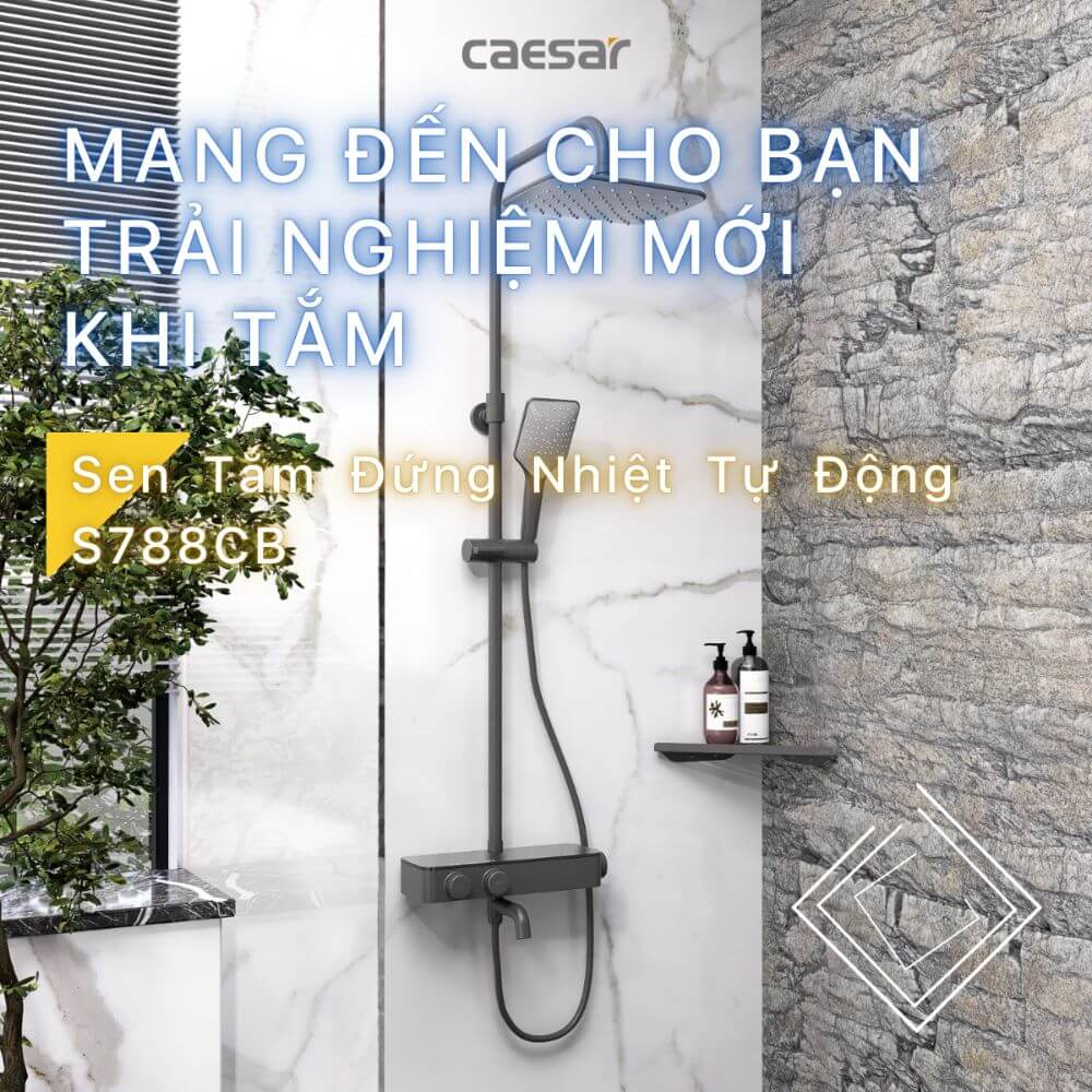 Bộ sen tắm cây nhiệt độ Caesar S788CB