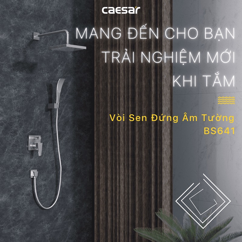 Sen tắm âm tường nóng lạnh Caesar BS641