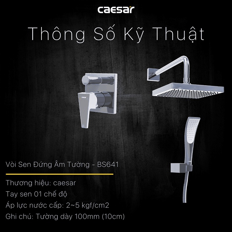 Sen tắm âm tường nóng lạnh Caesar BS641