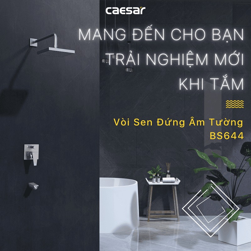Sen tắm âm tường nóng lạnh Caesar BS644