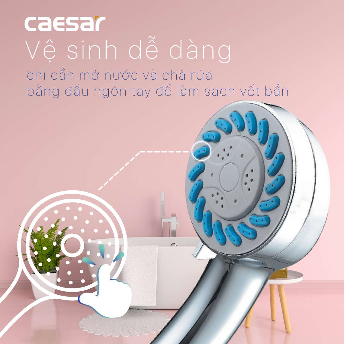 Tay sen tắm 3 chế độ Caesar SH133