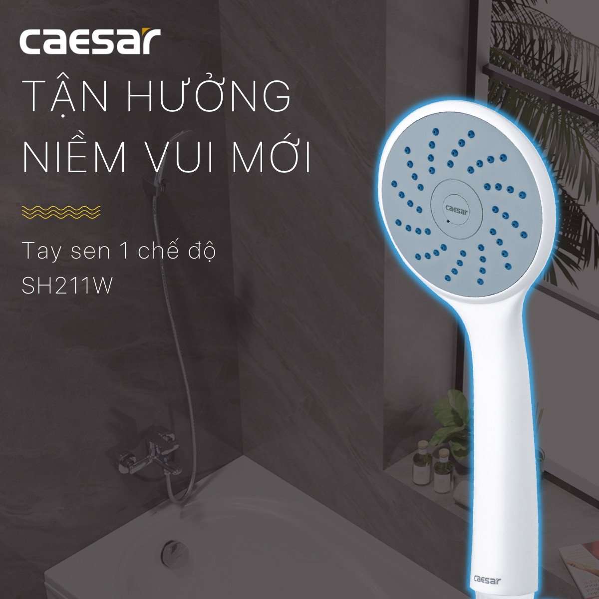 Tay sen tắm nhựa Caesar SH211W