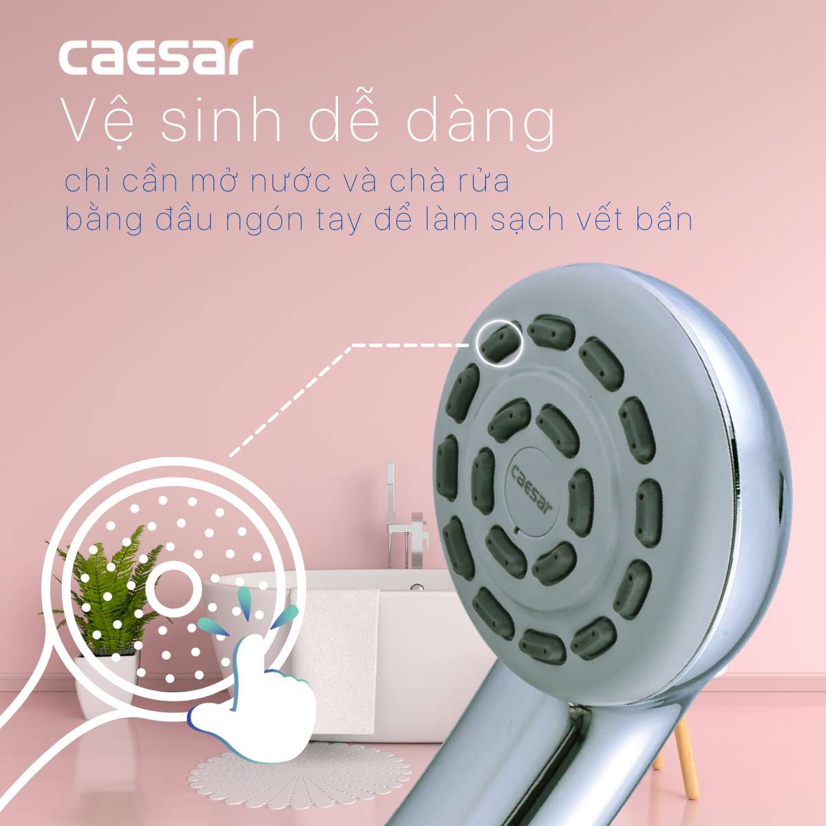 Tay sen tắm 1 chế độ Caesar SH212