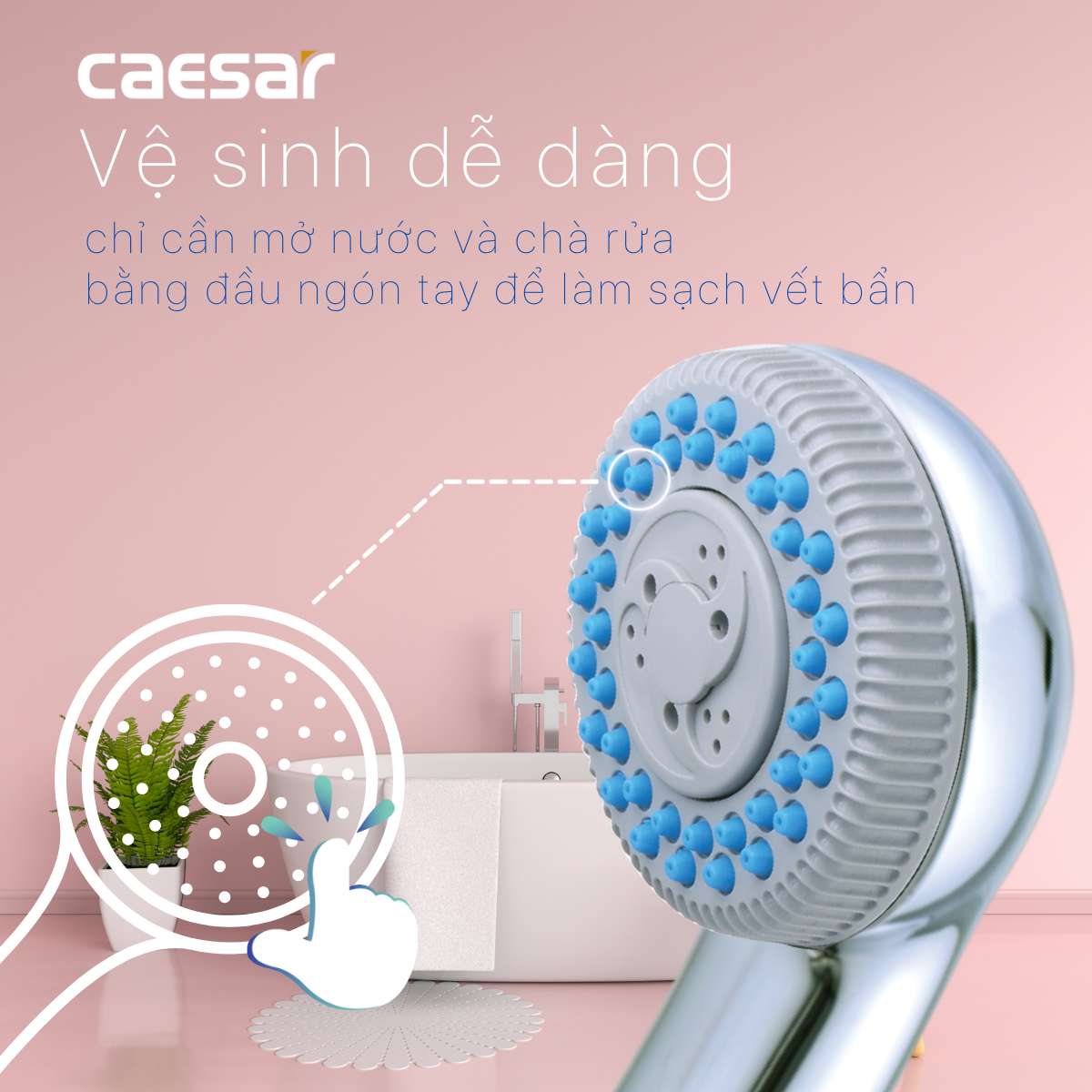 Tay sen tắm 2 chế độ Caesar SH221