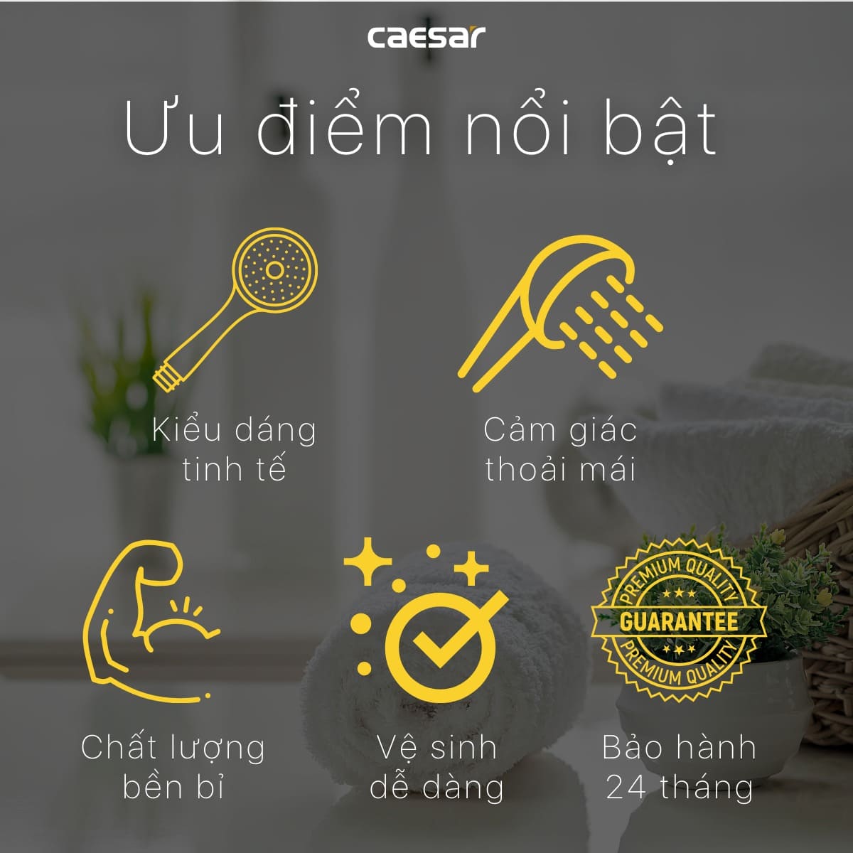 Tay sen tắm 3 chế độ Caesar SH233