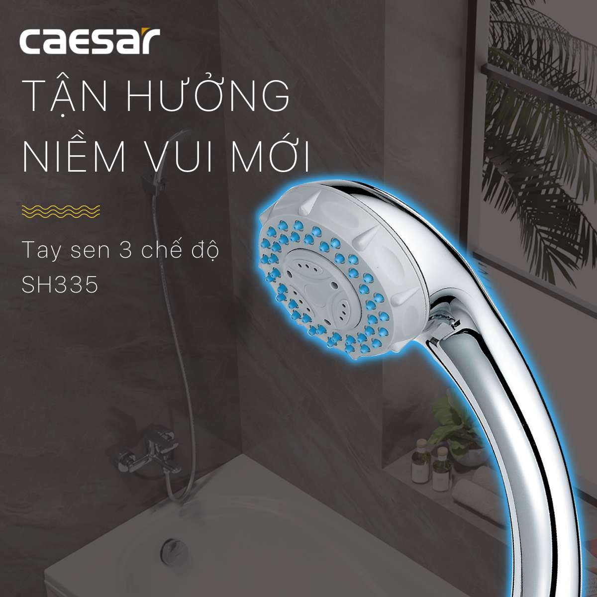 Tay sen tắm 3 chế độ Caesar SH335