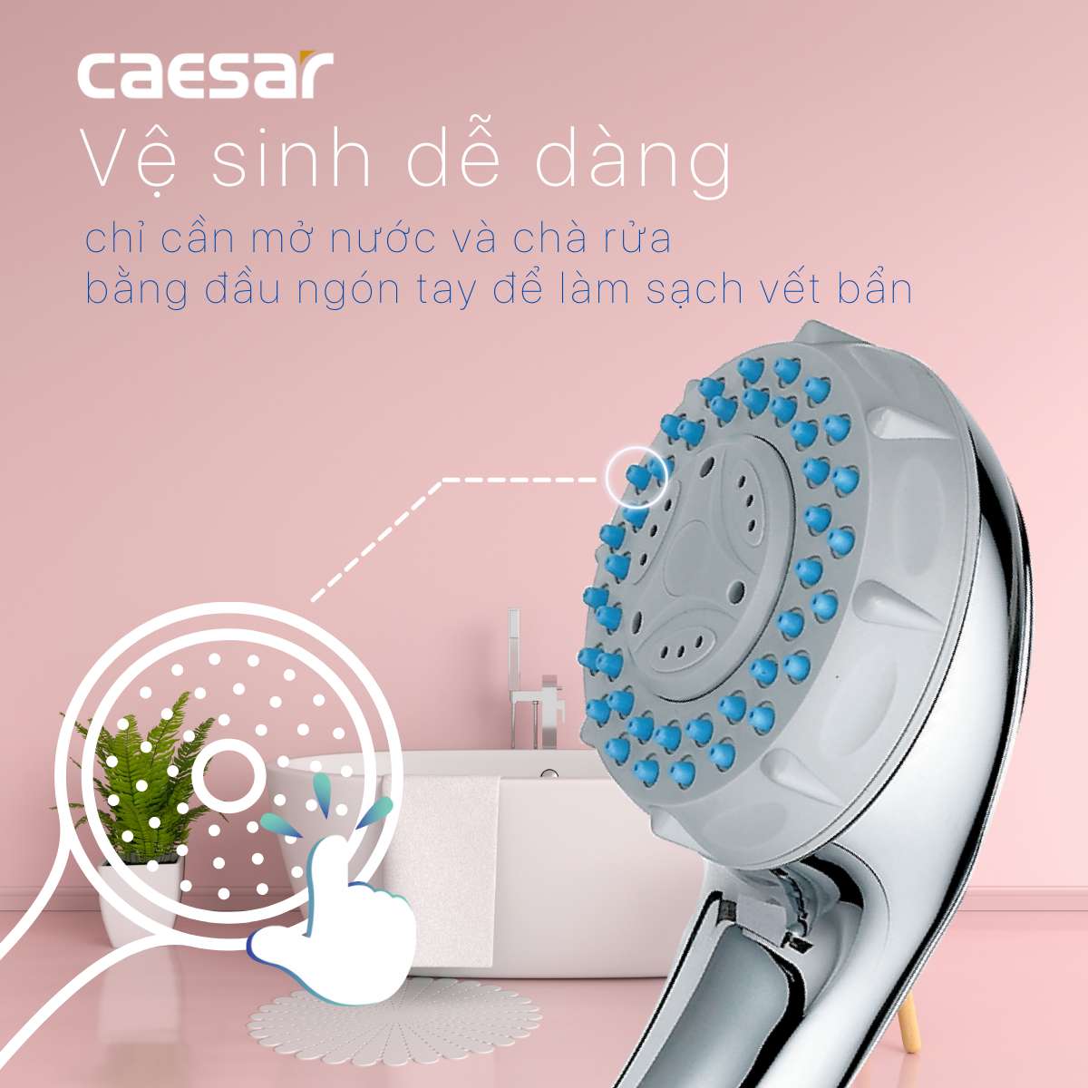 Tay sen tắm 3 chế độ Caesar SH335