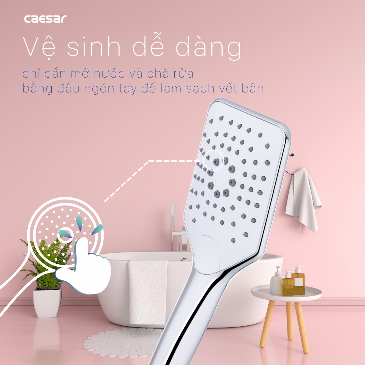 Tay sen tắm 3 chế độ Caesar SH437