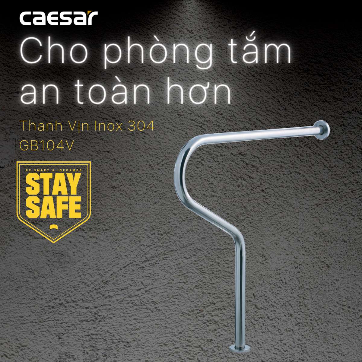 Thanh tay vịn inox Caesar GB104V