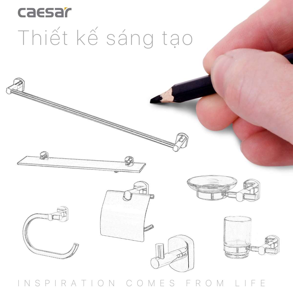 Thanh treo khăn Caesar Q7301V