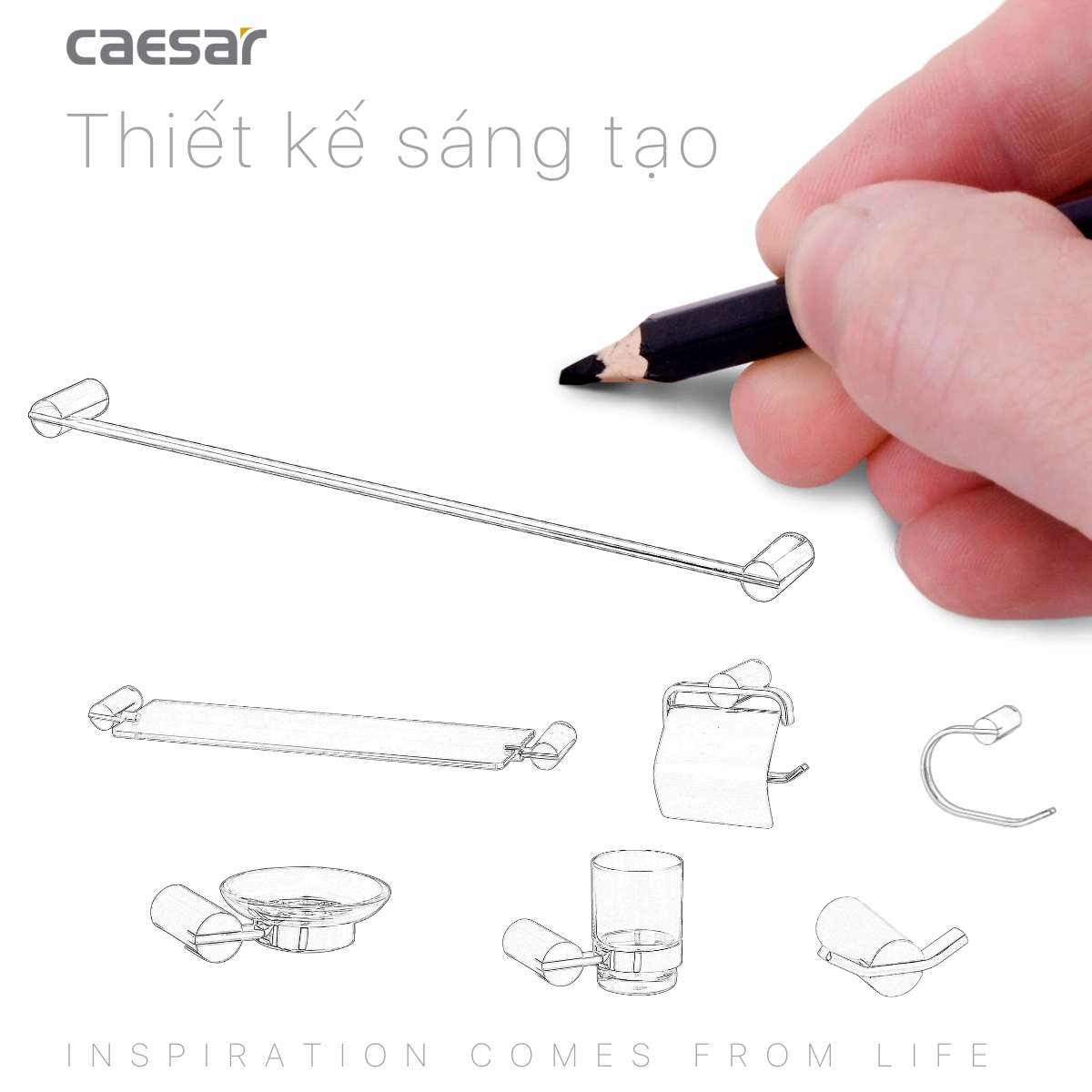 Thanh treo khăn Caesar Q8301