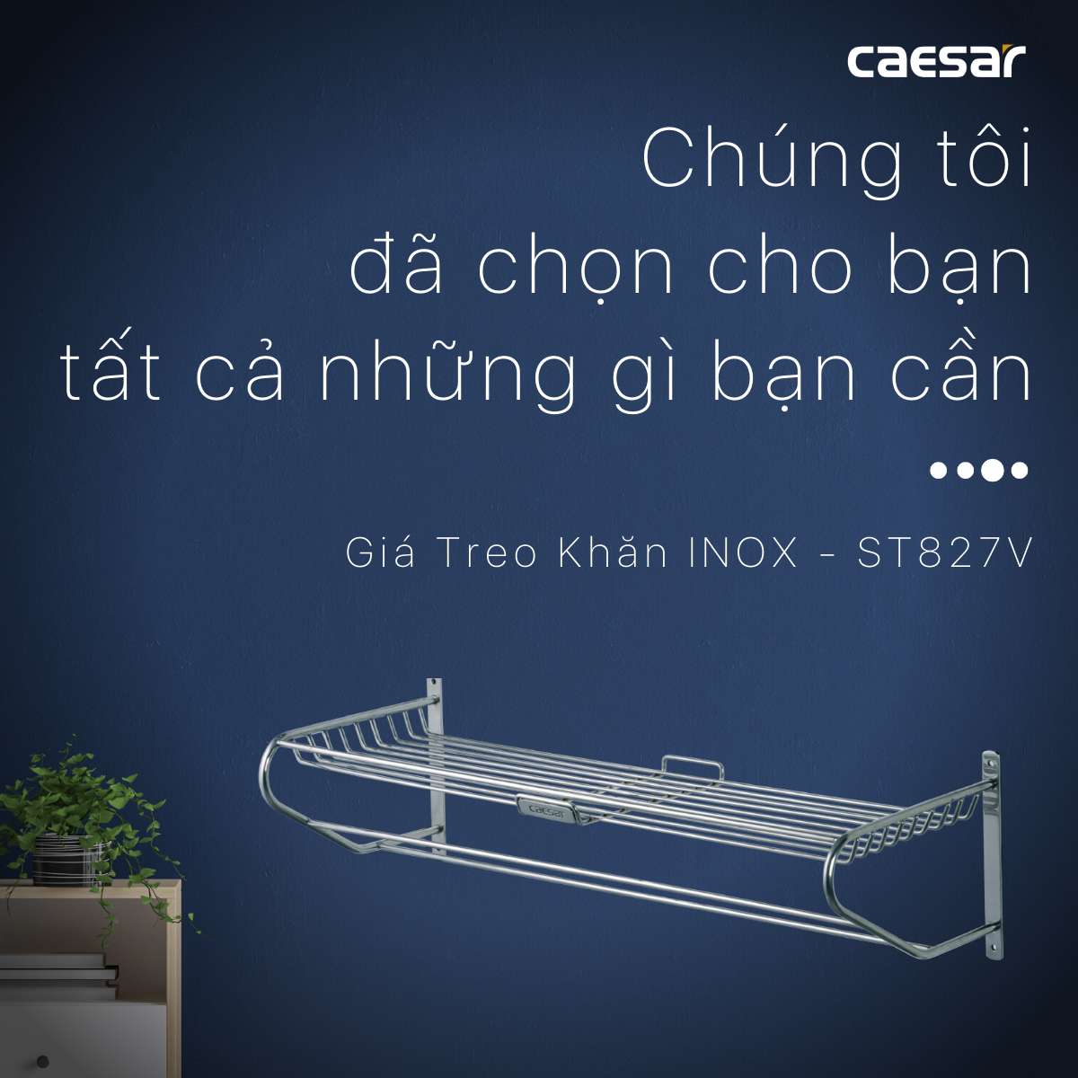 Kệ treo khăn inox Caesar ST827V