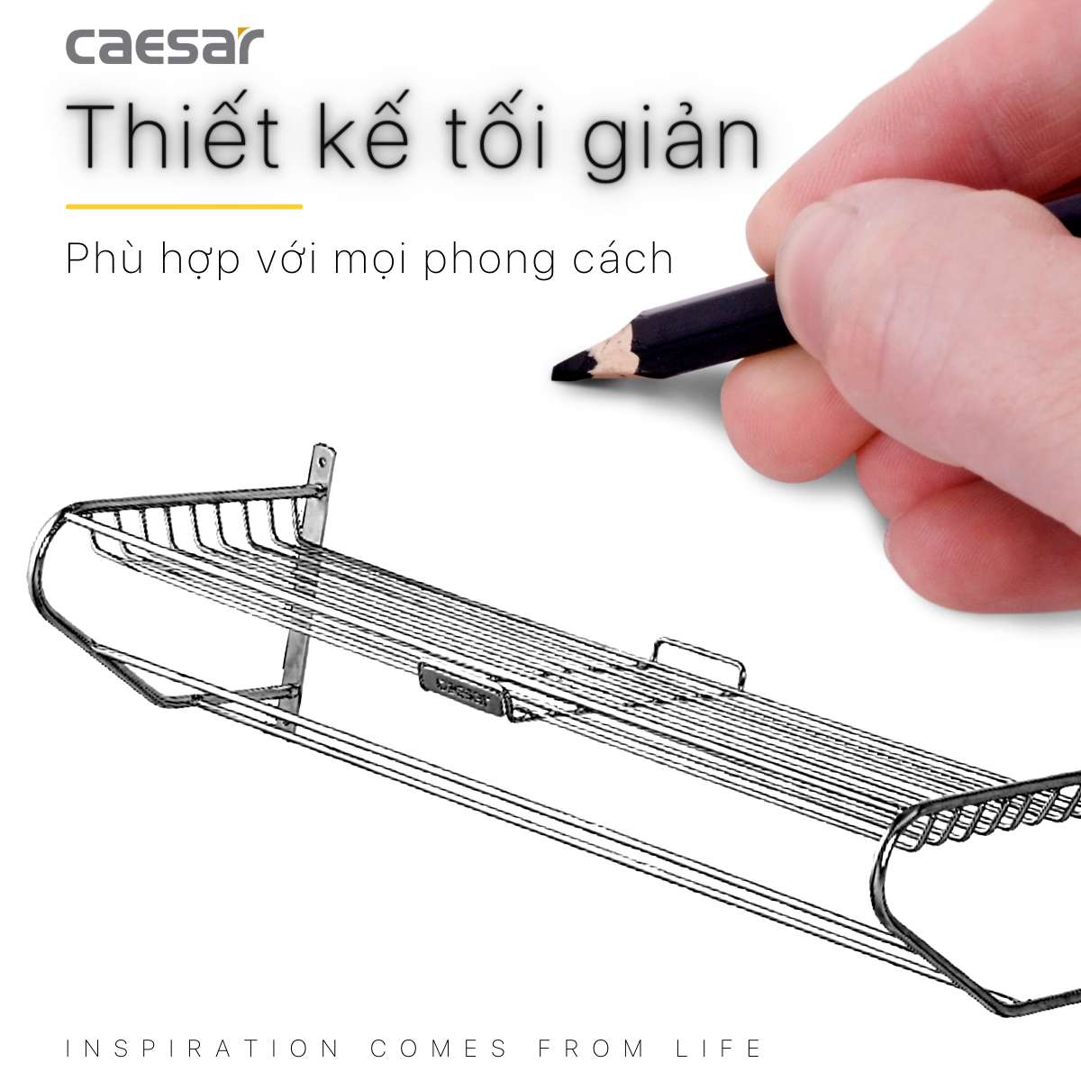 Kệ treo khăn inox Caesar ST827V